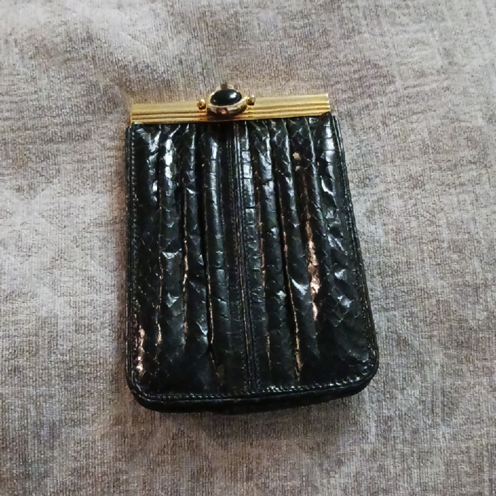 Vintage Judith Leiber Python French Wallet